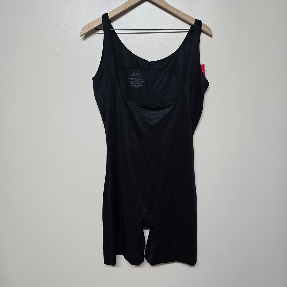 Spanx Full‎ Bodysuit 3XL Open Bust Mid Thigh Bodysuit NWT Black 10133P